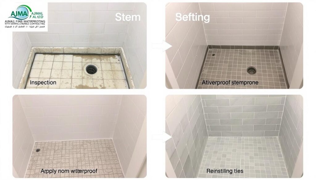 خطوات عزل الحمامات في مؤسسة أجمل العيد للمقاولات العامة