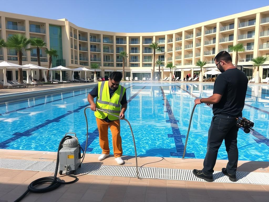 مشروع صيانة مسبح لمنتجع سياحي في جدة