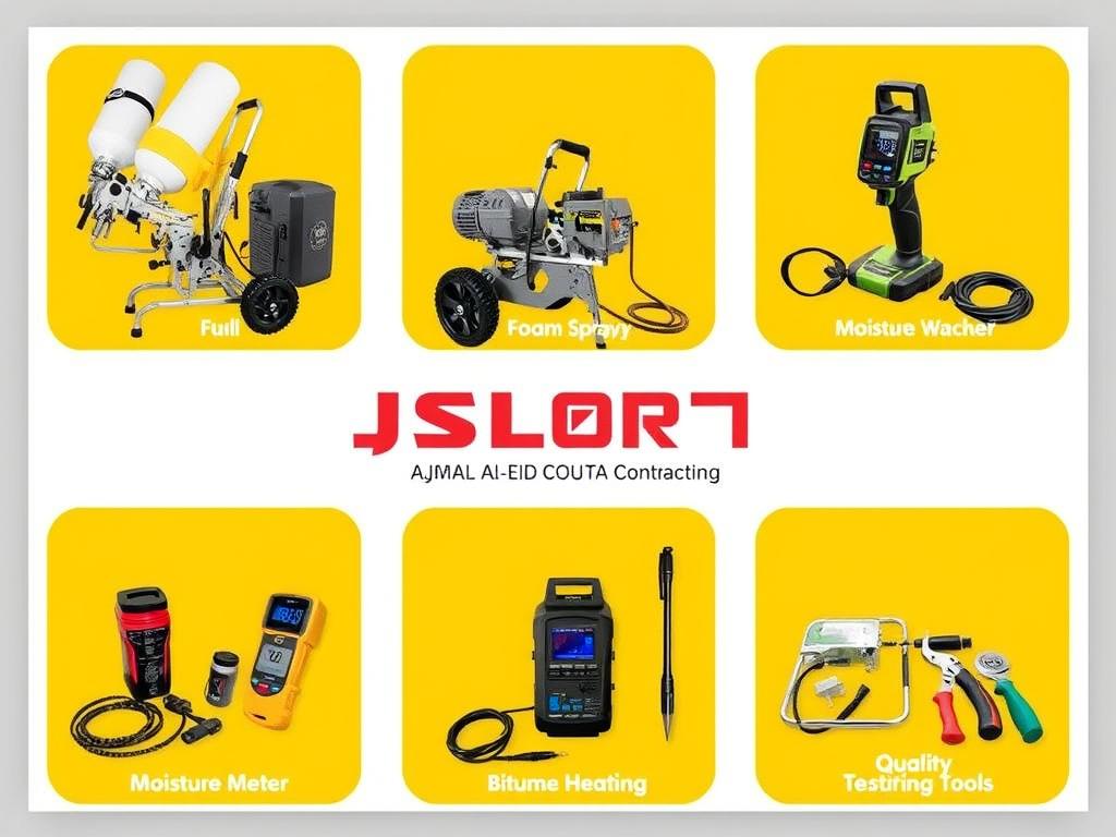 معدات وأدوات العزل المستخدمة في مؤسسة أجمل العيد للمقاولات العامة