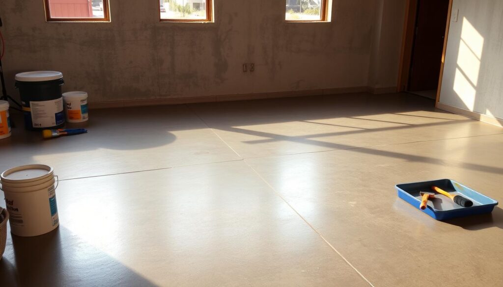 خطوات التنفيذ دهان الأرضيات