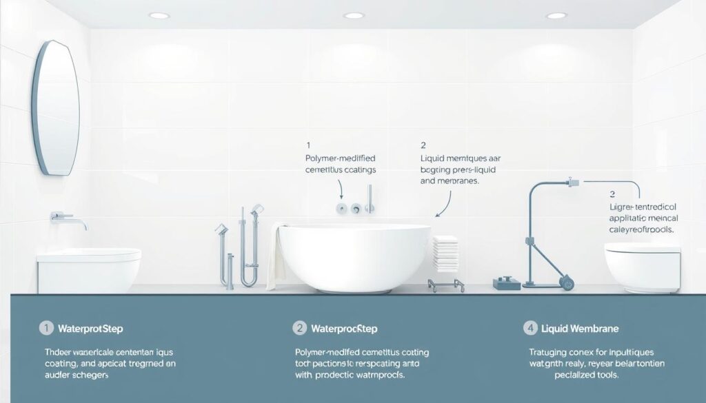 خطوات تنفيذ عزل الحمامات