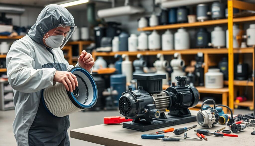 غسيل الفلاتر والمضخات