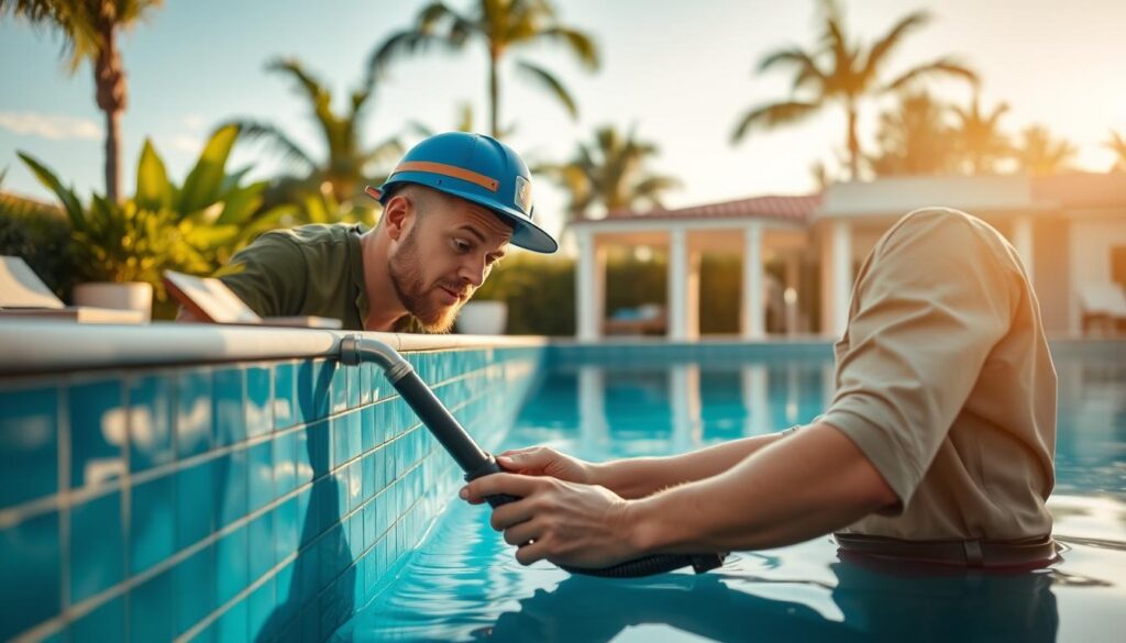 كشف تسرب المسبح