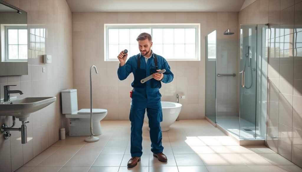 كشف تسربات الحمامات