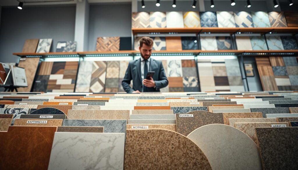 أنواع البلاط والمواد