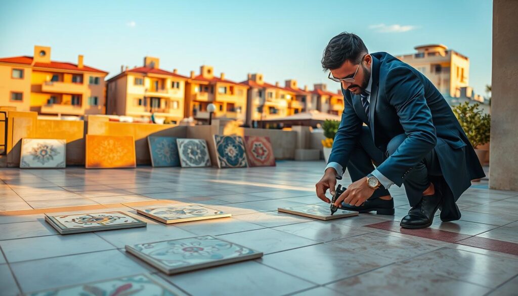 تركيب بلاط النزهة