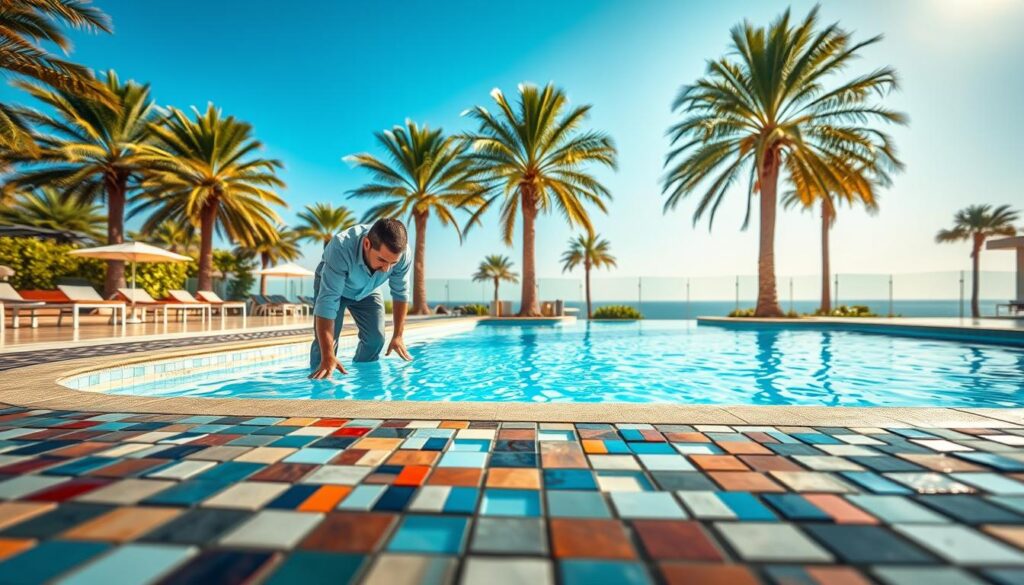 تركيب بلاط مسابح