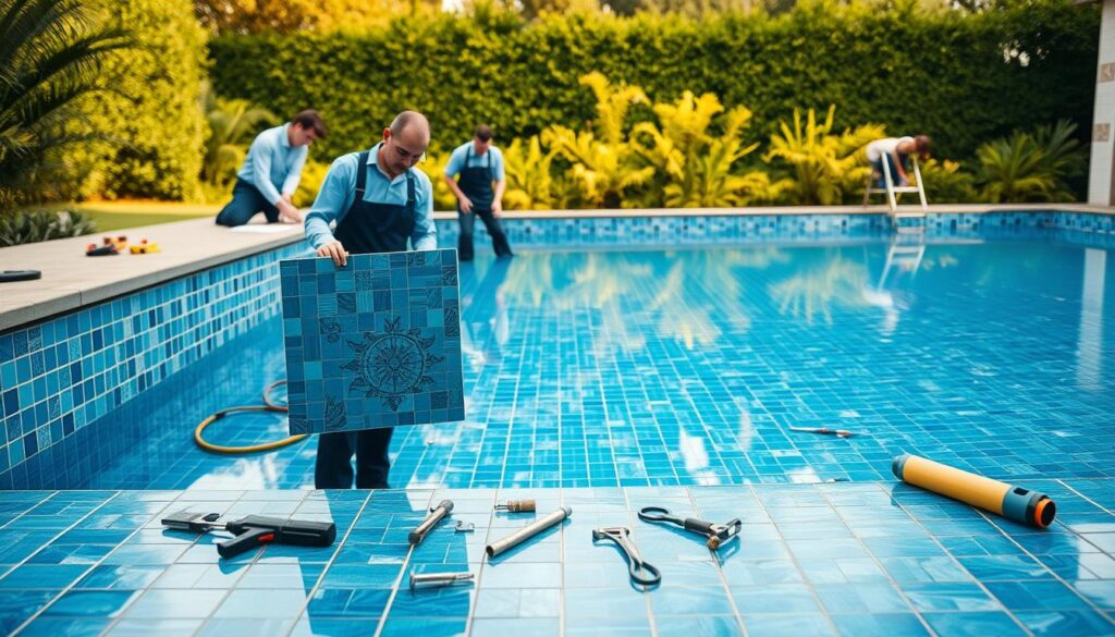 ترميم بلاط المسابح