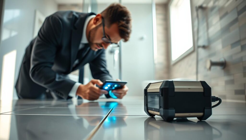 كشف تسربات الحمامات